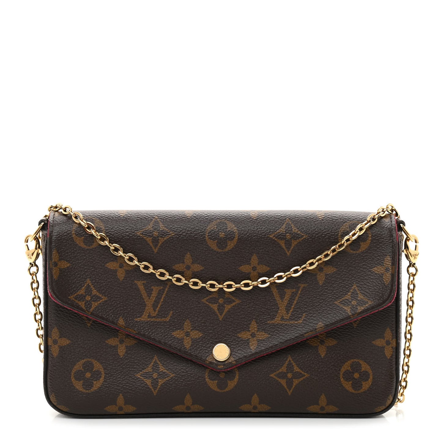 Monogram Pochette Felicie Chain Wallet Fuchsia