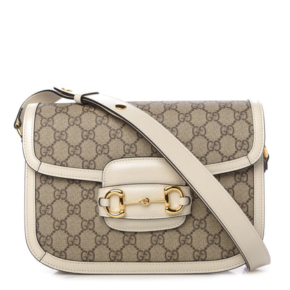 Gucci GG Supreme Monogram Horsebit 1955 Shoulder Bag Beige Mystic White 1 of 11