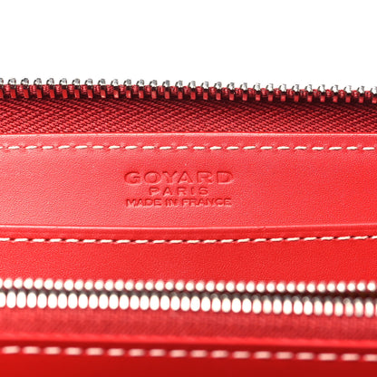 Goyard Goyardine Matignon Zip Around GM Wallet Red 6 of 8