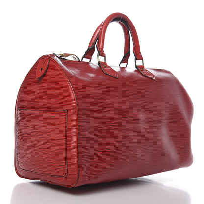 Louis Vuitton Epi Speedy 35 Castillan Red 3 of 18