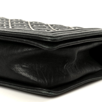 Chanel Crumpled Lambskin New Medium Studded Boy Flap Black 10 of 11