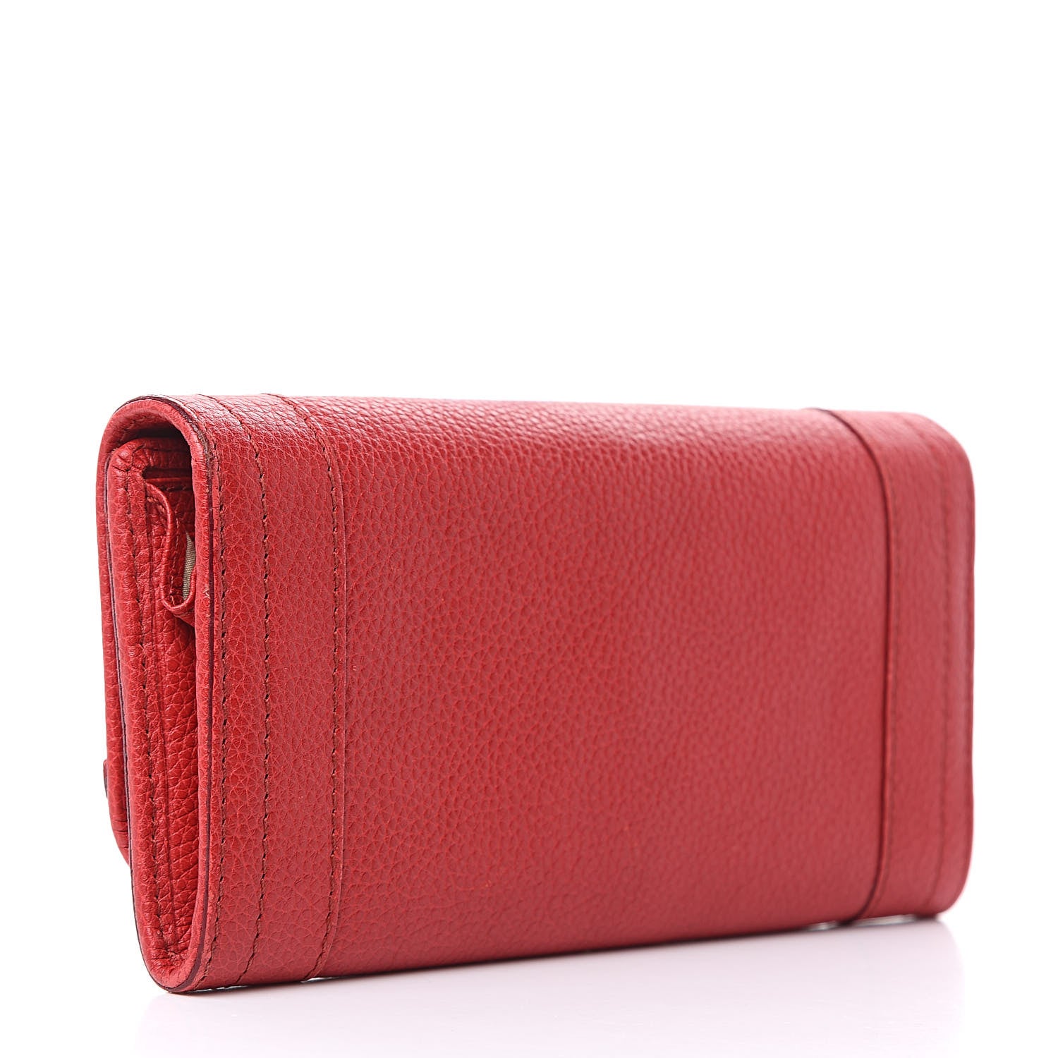 Chloe Grained Calfskin Paraty Continental Wallet Red 3 of 15