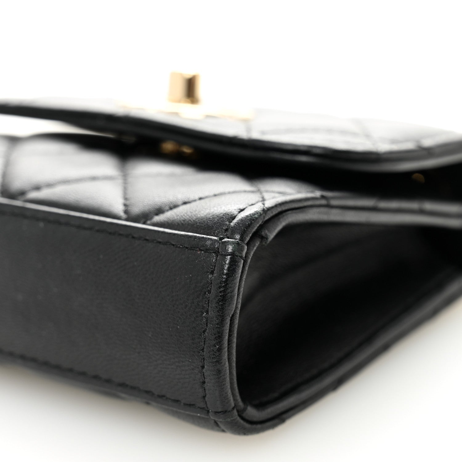 Chanel Lambskin Quilted Trendy CC Card Holder On Chain Black 9 of 9