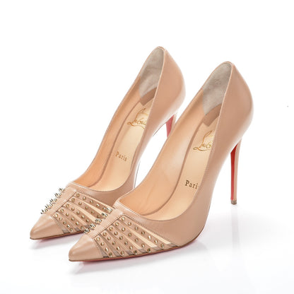 Christian Louboutin Kid Bareta 100 Pumps 39.5 Nude Light Gold 3 of 9