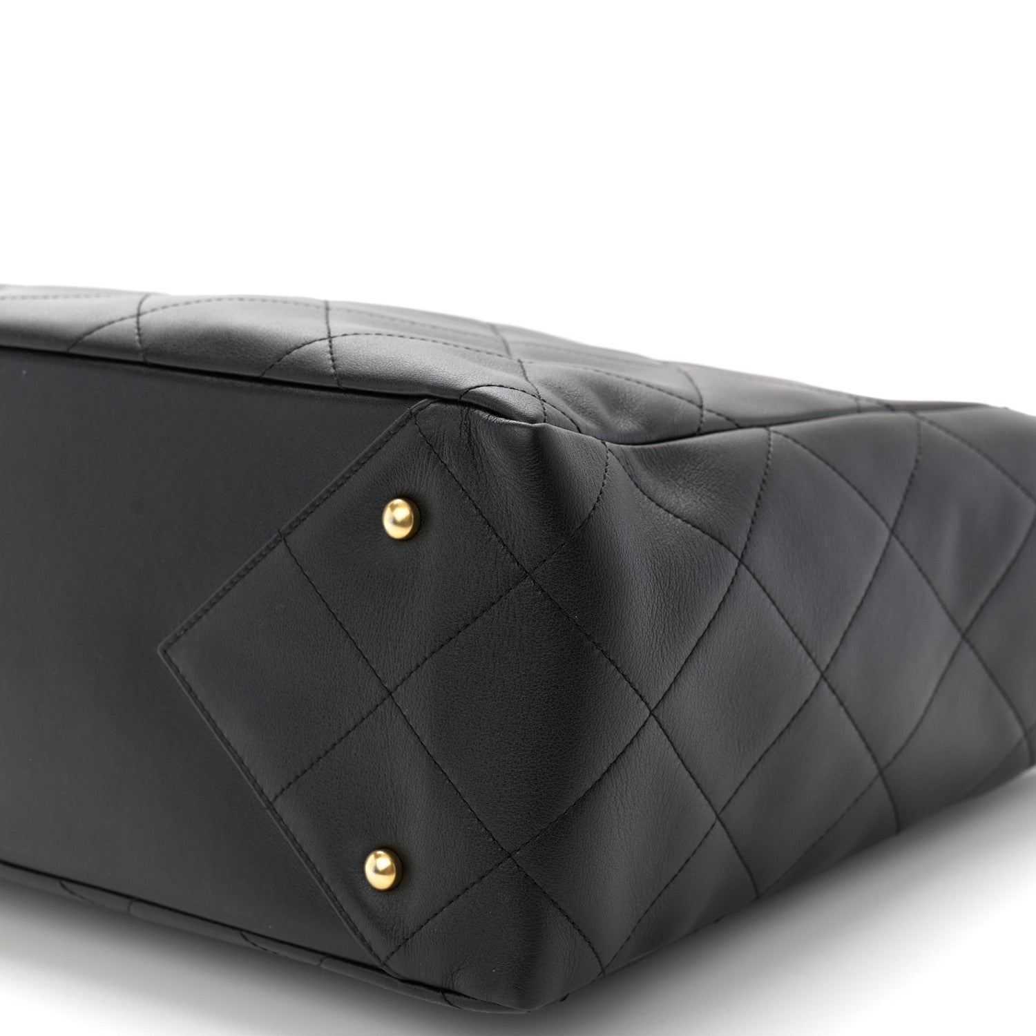 Chanel Calfskin Quilted Book Pocket Shopping Tote Black 11 of 12