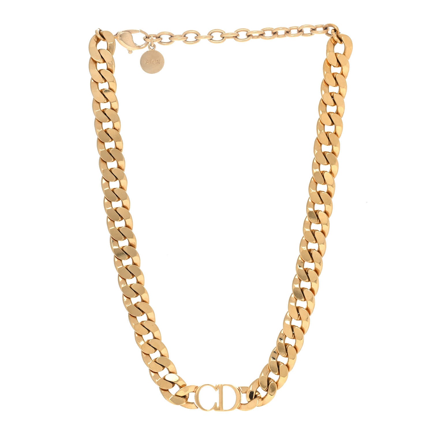 Christian Dior Metal Danseuse Etoile Chain Choker Necklace Gold 3 of 5