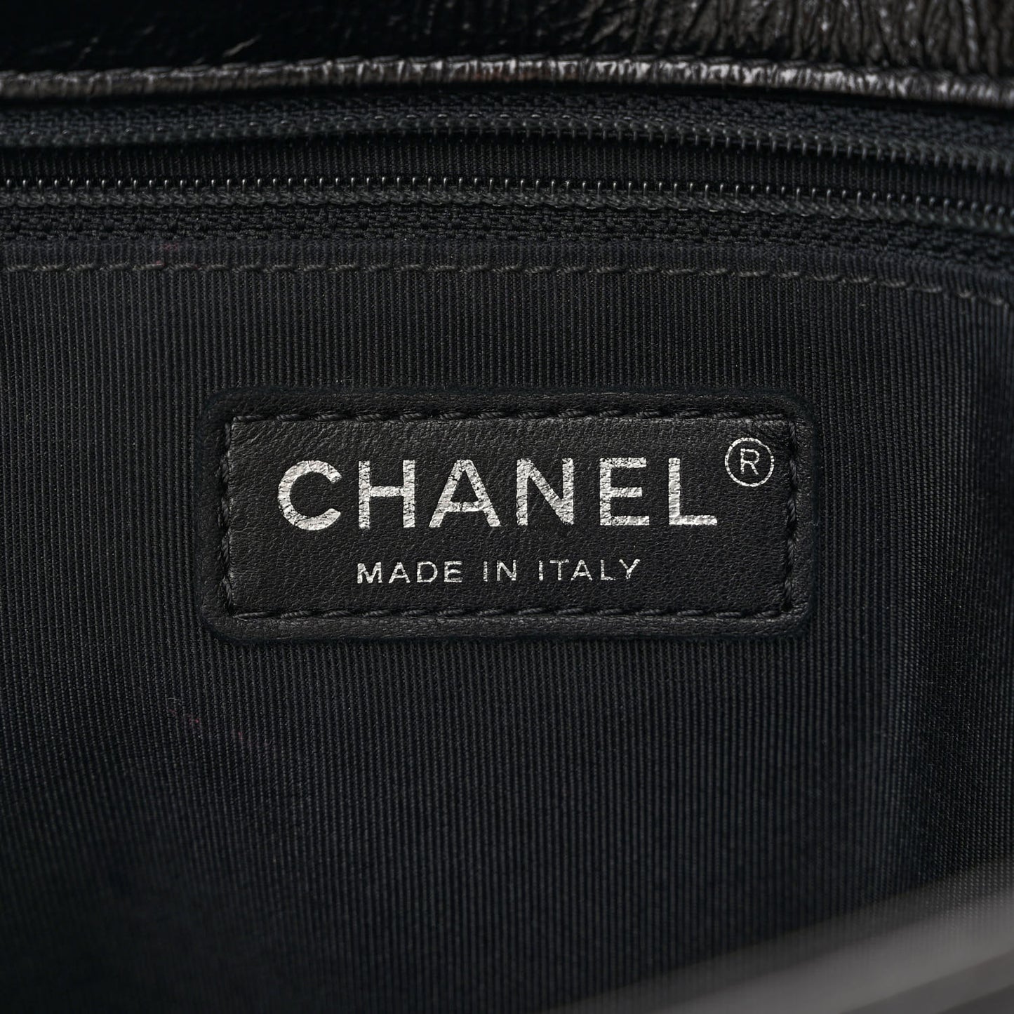 Shiny Goatskin Quilted Flap Black