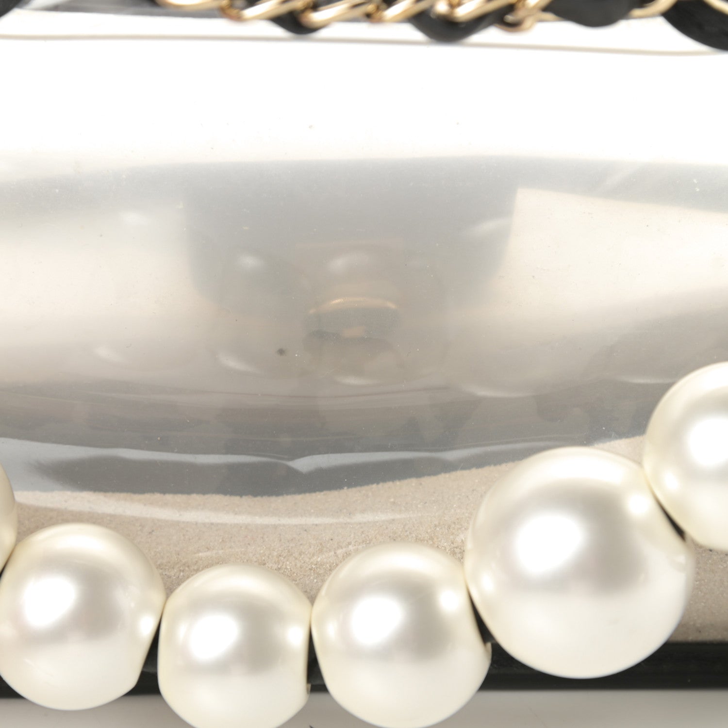 Chanel Lambskin PVC Sand By The Sea Flap With Pearl Strap Black 12 of 12