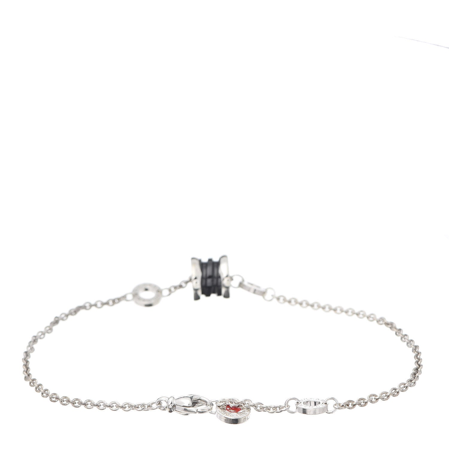 Bulgari Sterling Silver Black Ceramic Save the Children Bracelet ML 3 of 5