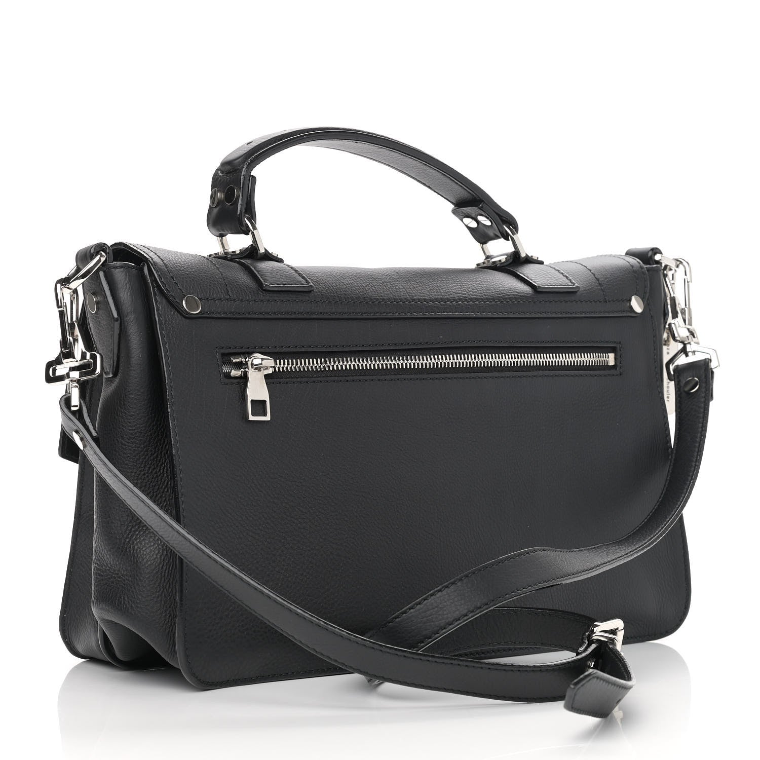 Proenza Schouler Soft Grainy Calfskin Medium PS1 Satchel Black 3 of 11