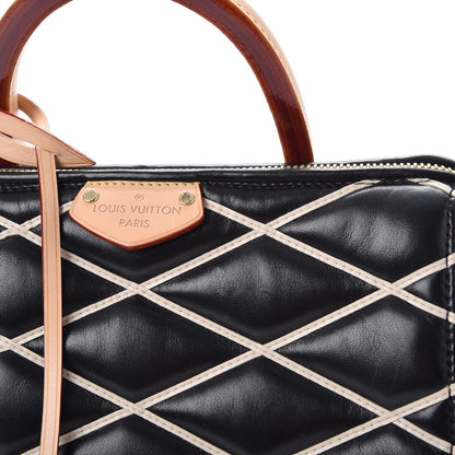 Louis Vuitton Lambskin Malletage Doc BB Black Natural 8 of 9