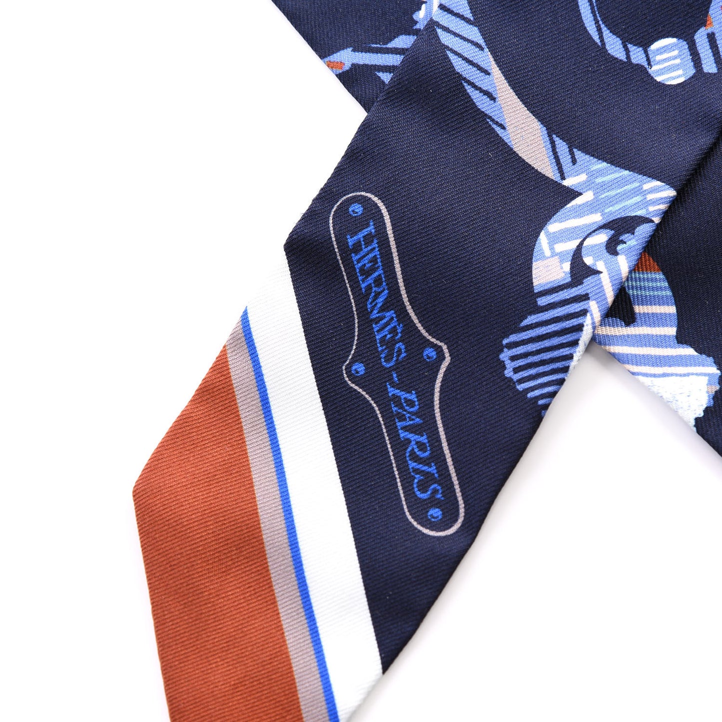 Silk Cavalcadour Morning Twilly Marine Tabac Blue Jean