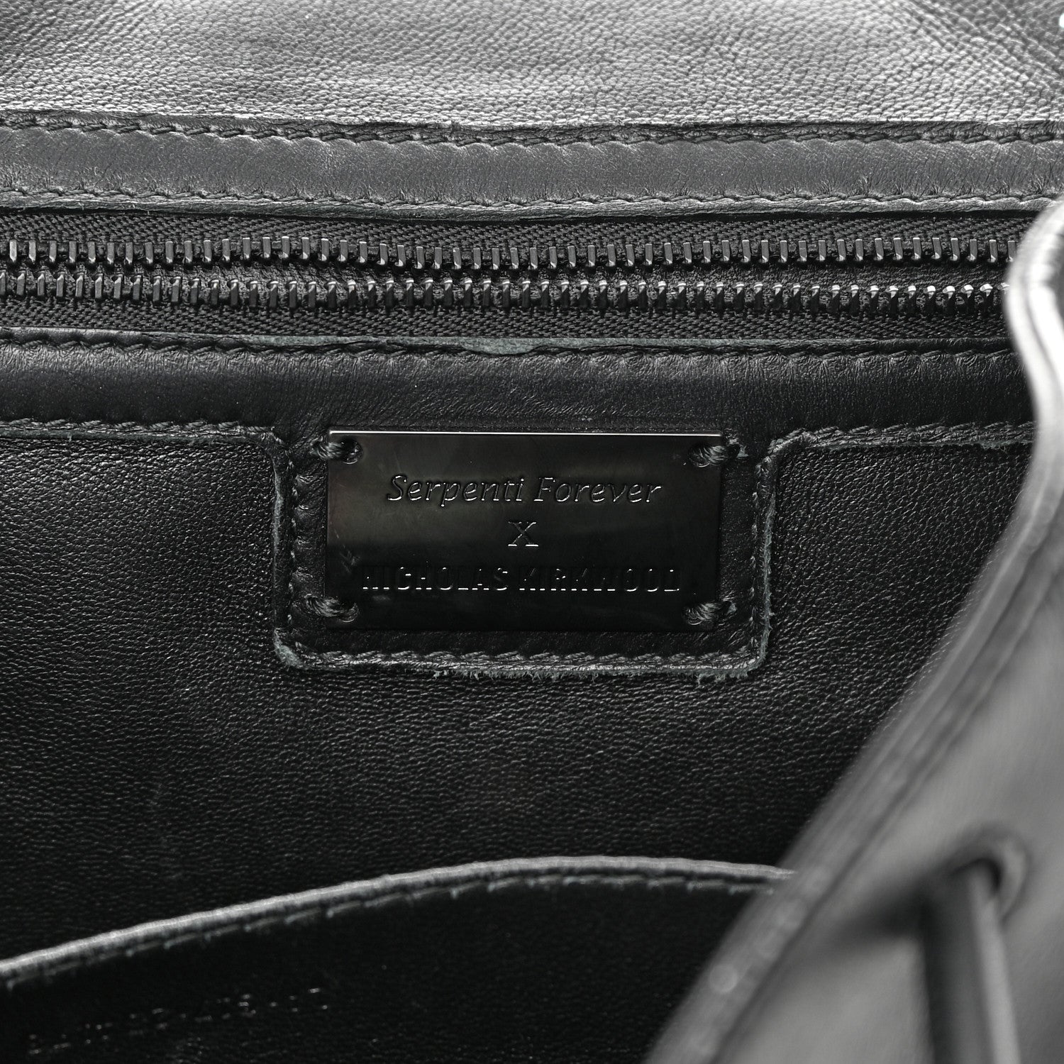 Bulgari X NICHOLAS KIRKWOOD Calfskin Studded Serpenti Forever Backpack Black 6 of 26
