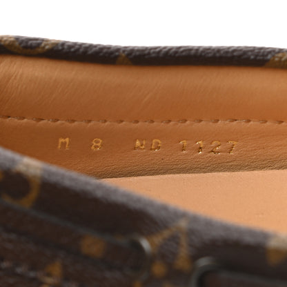 Louis Vuitton Monogram Mens Arizona Car Shoe Moccasin Loafers 8 Macassar 9 of 9