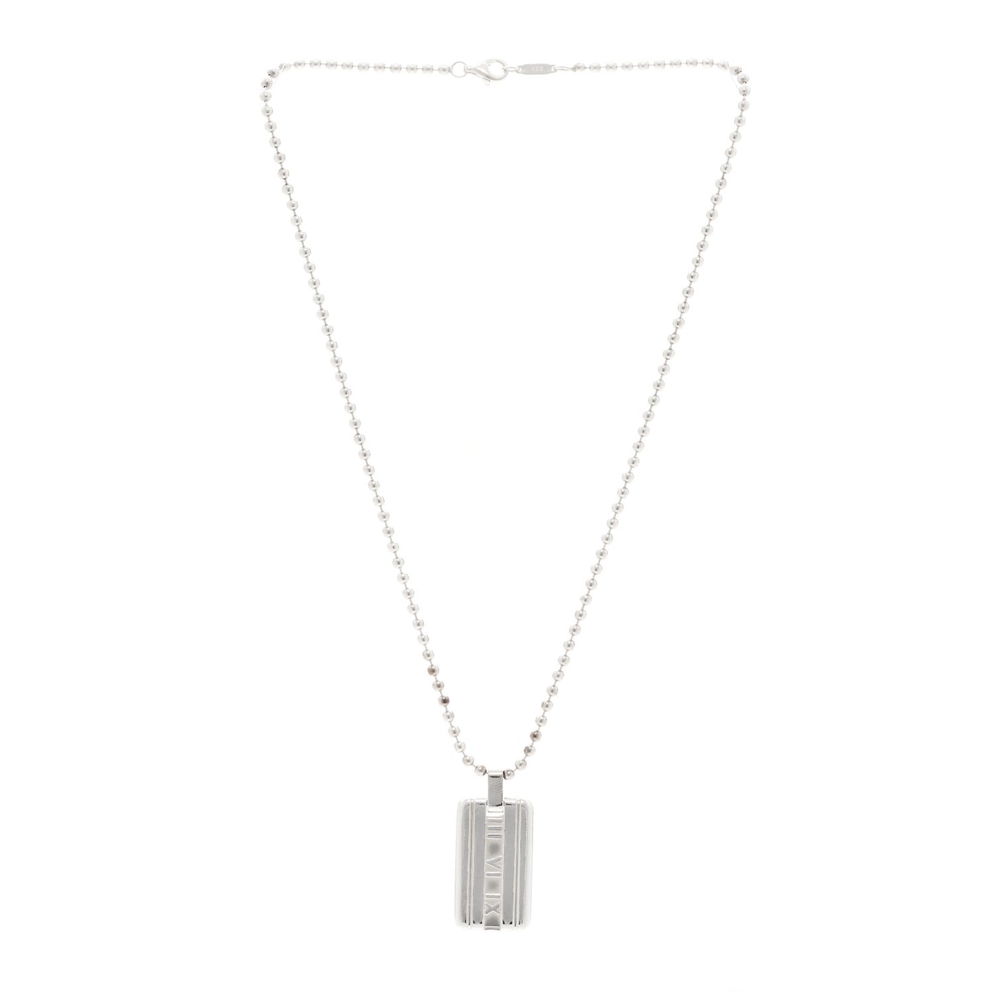 Sterling Silver Atlas Dog Tag Necklace