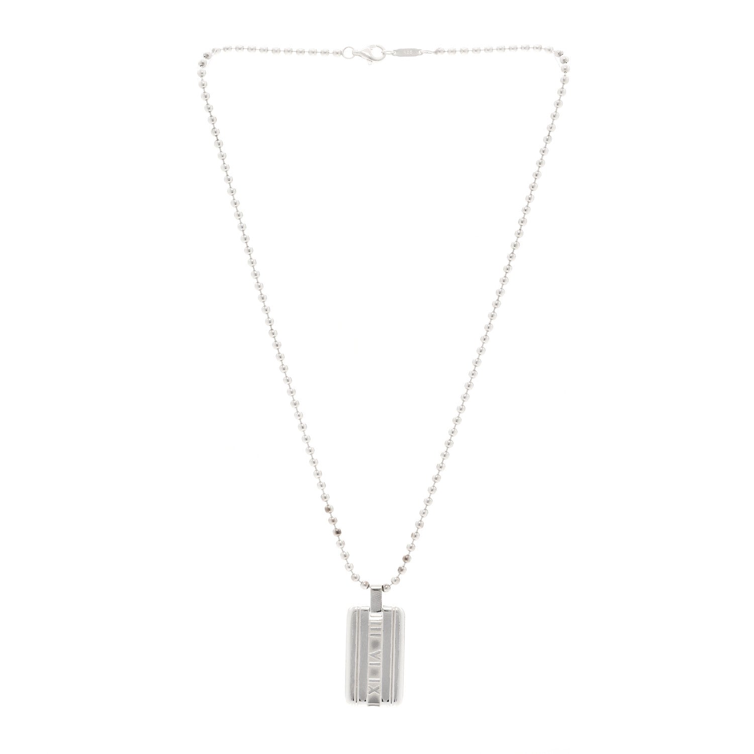 Tiffany Sterling Silver Atlas Dog Tag Necklace 3 of 5