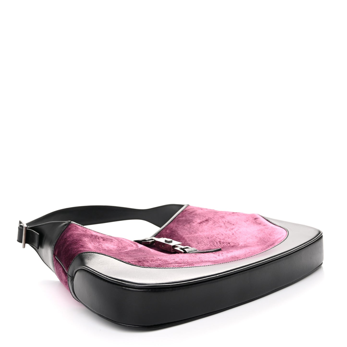 Velvet Calfskin Jackie O Hobo Pink Black