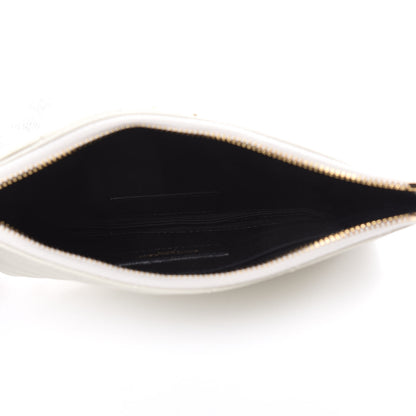Saint Laurent Grain De Poudre Chevron Monogram Bill Pouch Crema Soft 5 of 7