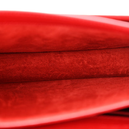 Saint Laurent Calfskin Crocodile Embossed Medium Monogram Sunset Rouge Eros 5 of 11