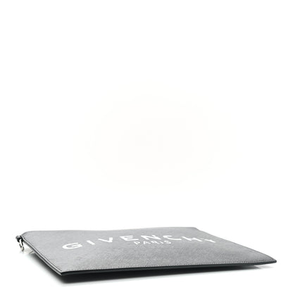 Givenchy Textured Coated Canvas Iconic Prints Flat Medium Clutch Bag Black 4 of 7