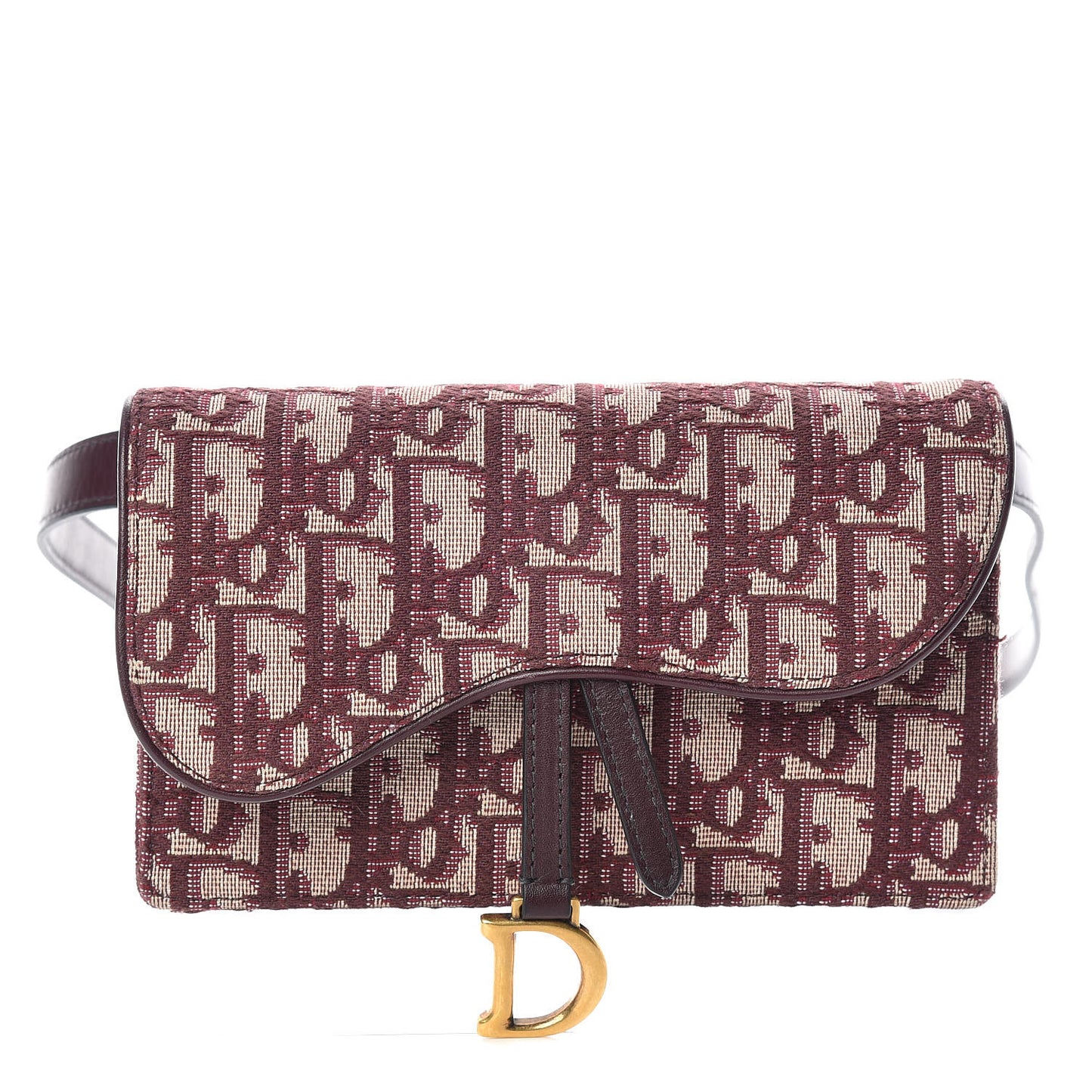 Oblique Saddle Belt Bag Bordeaux
