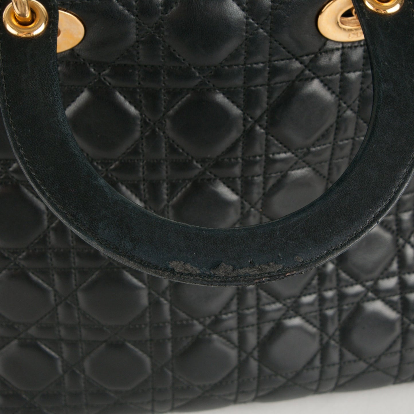 Lambskin Cannage Large Lady Dior Black