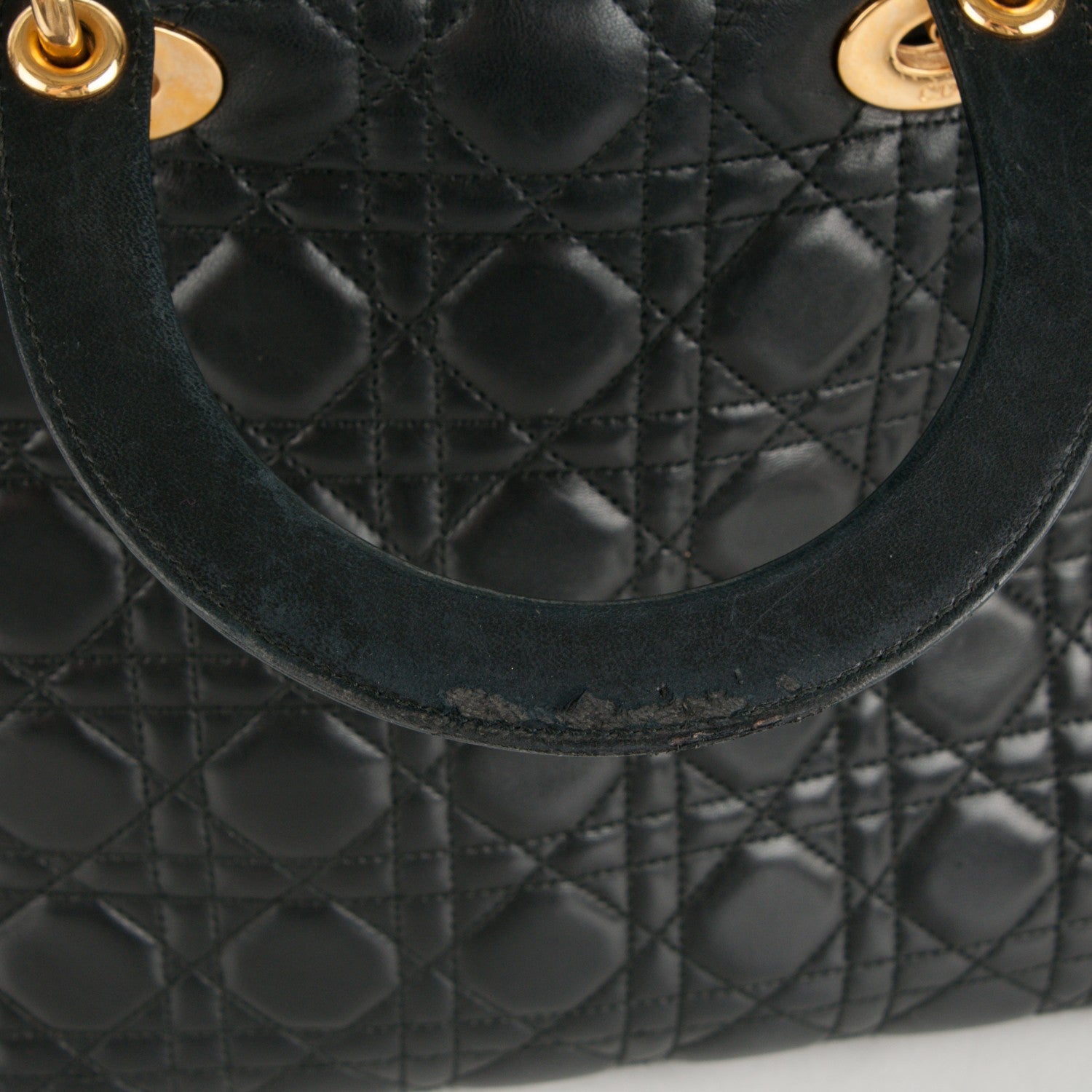 Christian Dior Lambskin Cannage Large Lady Dior Black 10 of 11