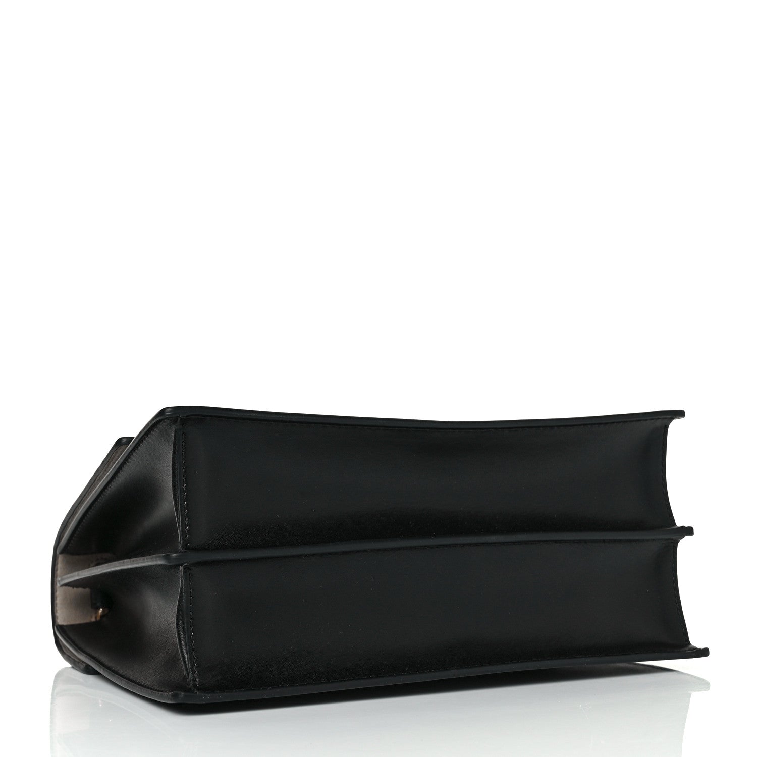 Fendi Vitello Liberty Bi-Color FF 1974 Embossed Kan U Shoulder Bag Black Maya 4 of 10