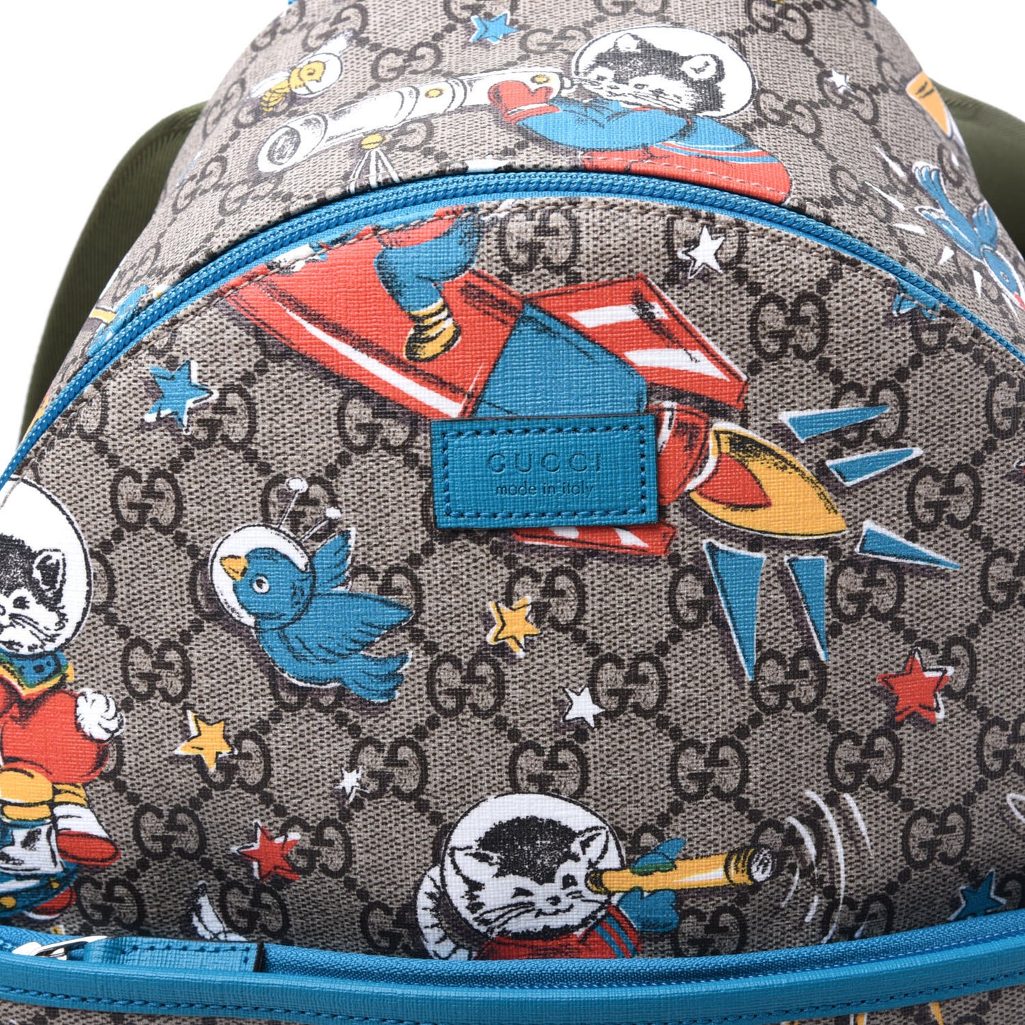 GG Supreme Monogram Space Cats Childrens Backpack