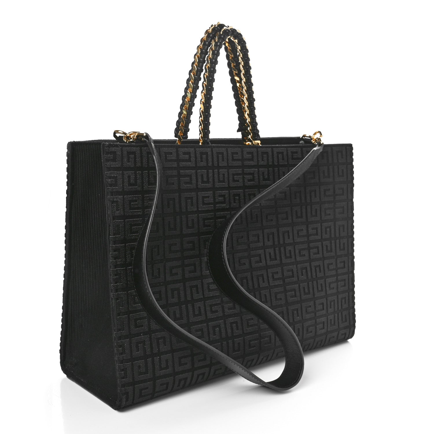 Givenchy Canvas Jacquard 4G Medium Chain Tote Black 2 of 10