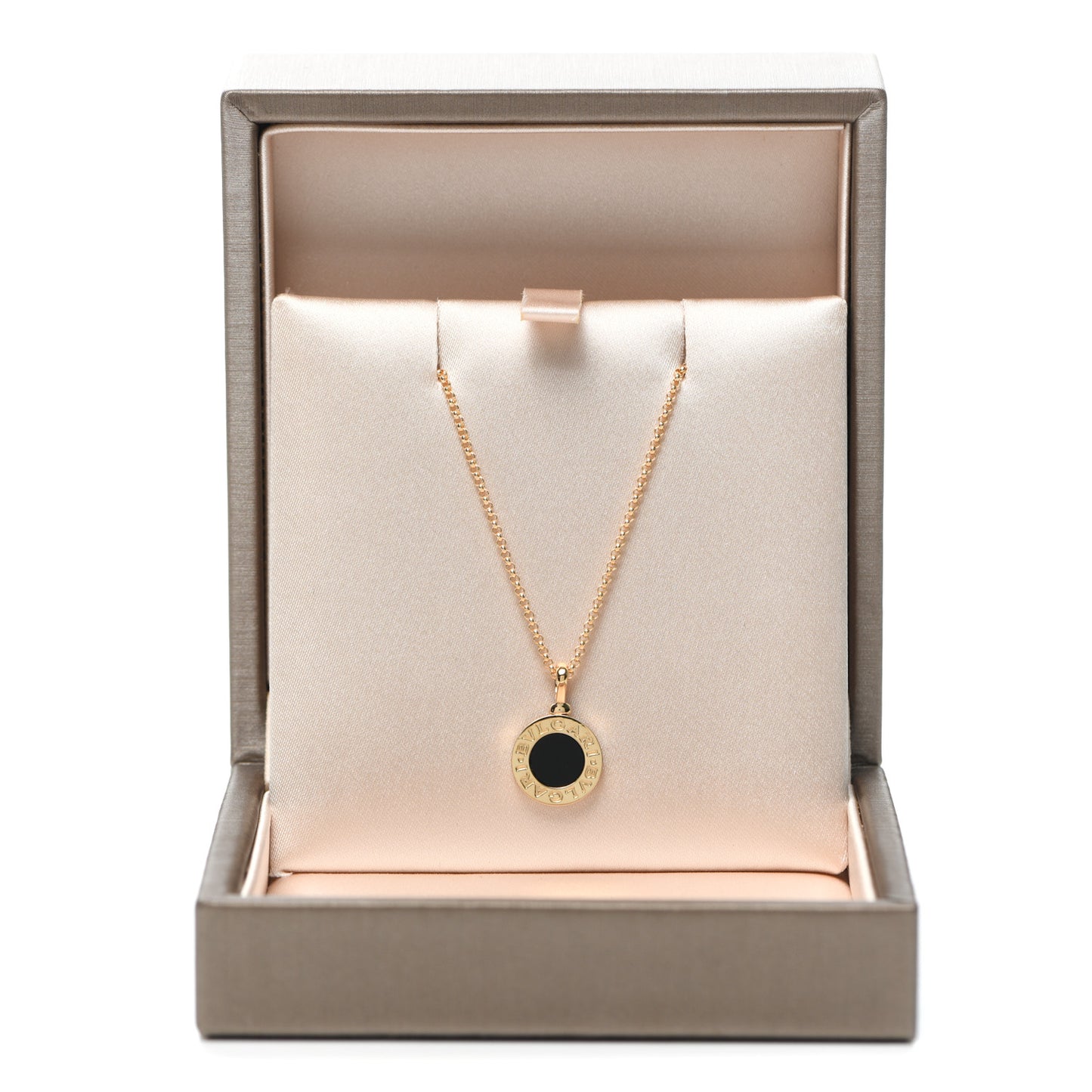 18K Yellow Gold Black Onyx BVLGARI BVLGARI Pendant Necklace