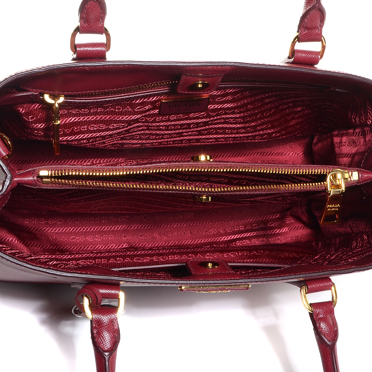 Prada Saffiano Lux Medium Tote Cherry 6 of 14