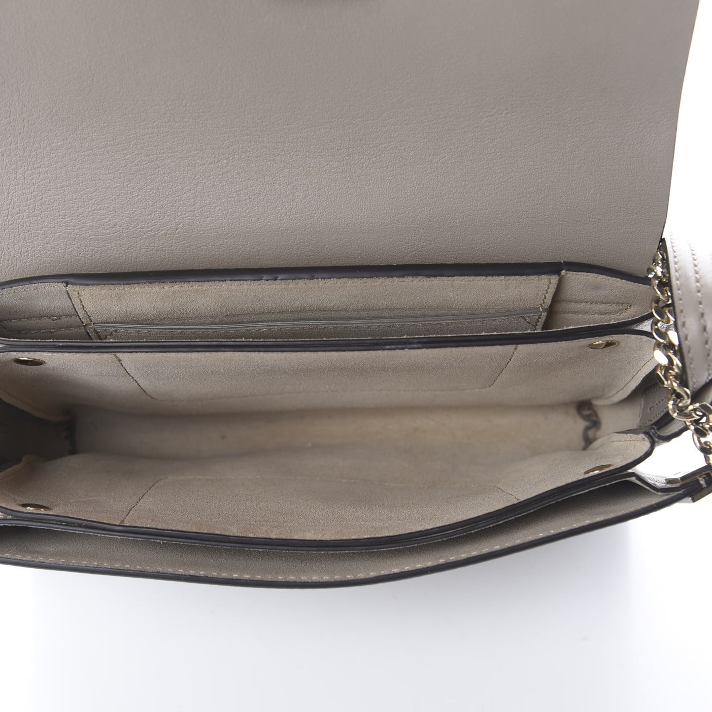 Suede Calfskin Small Faye Shoulder Bag Motty Grey