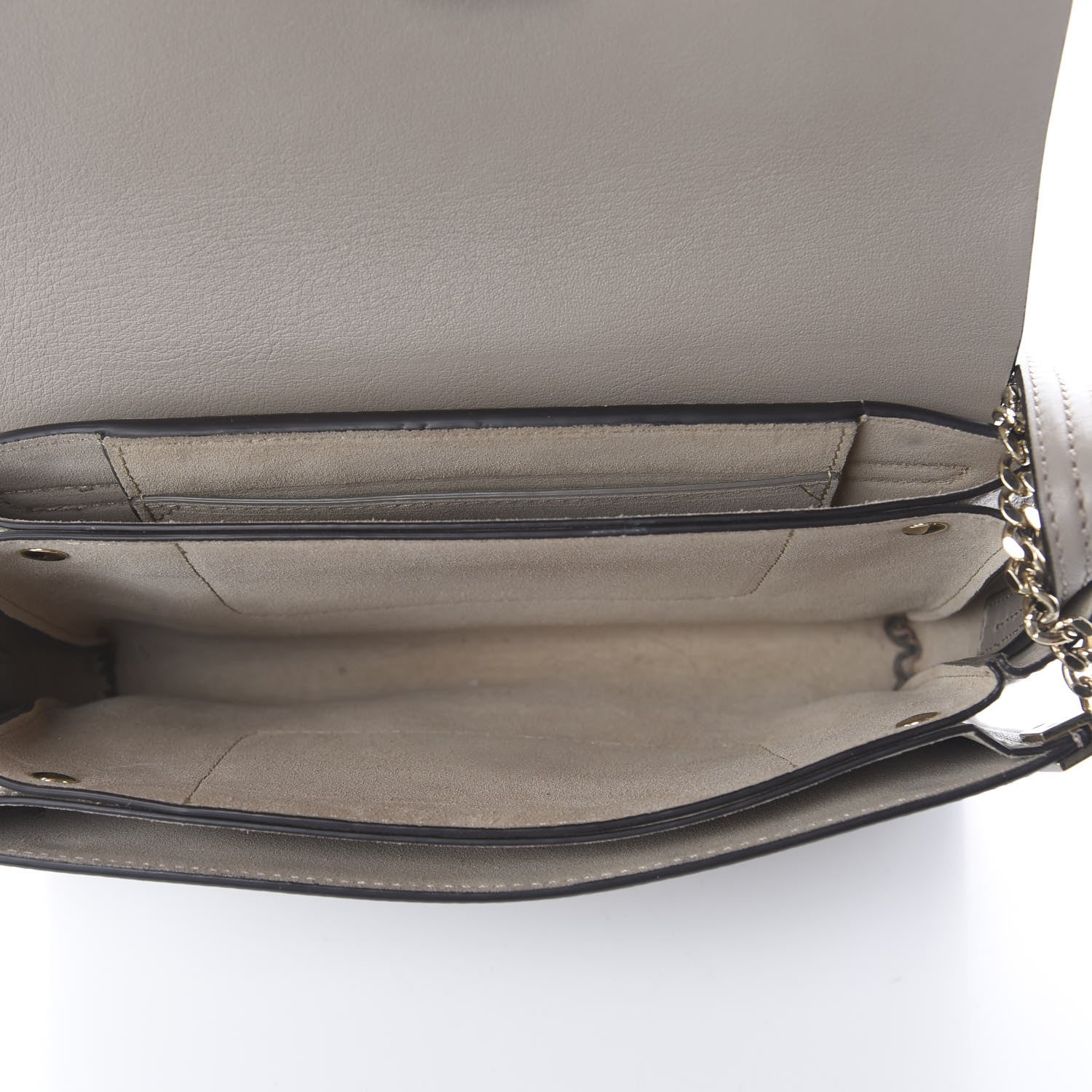 Chloe Suede Calfskin Small Faye Shoulder Bag Motty Grey 4 of 7