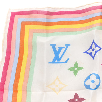 Louis Vuitton Silk Monogram Multicolor Scarf White 4 of 5