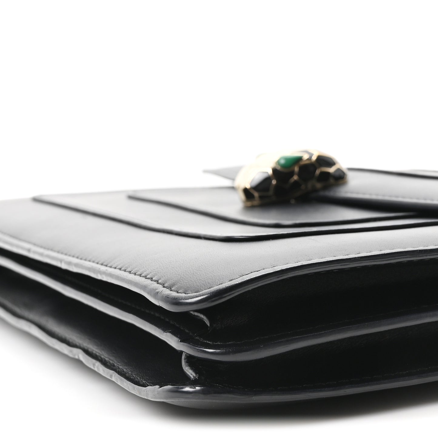 Calfskin Serpenti Forever Shoulder Bag Black