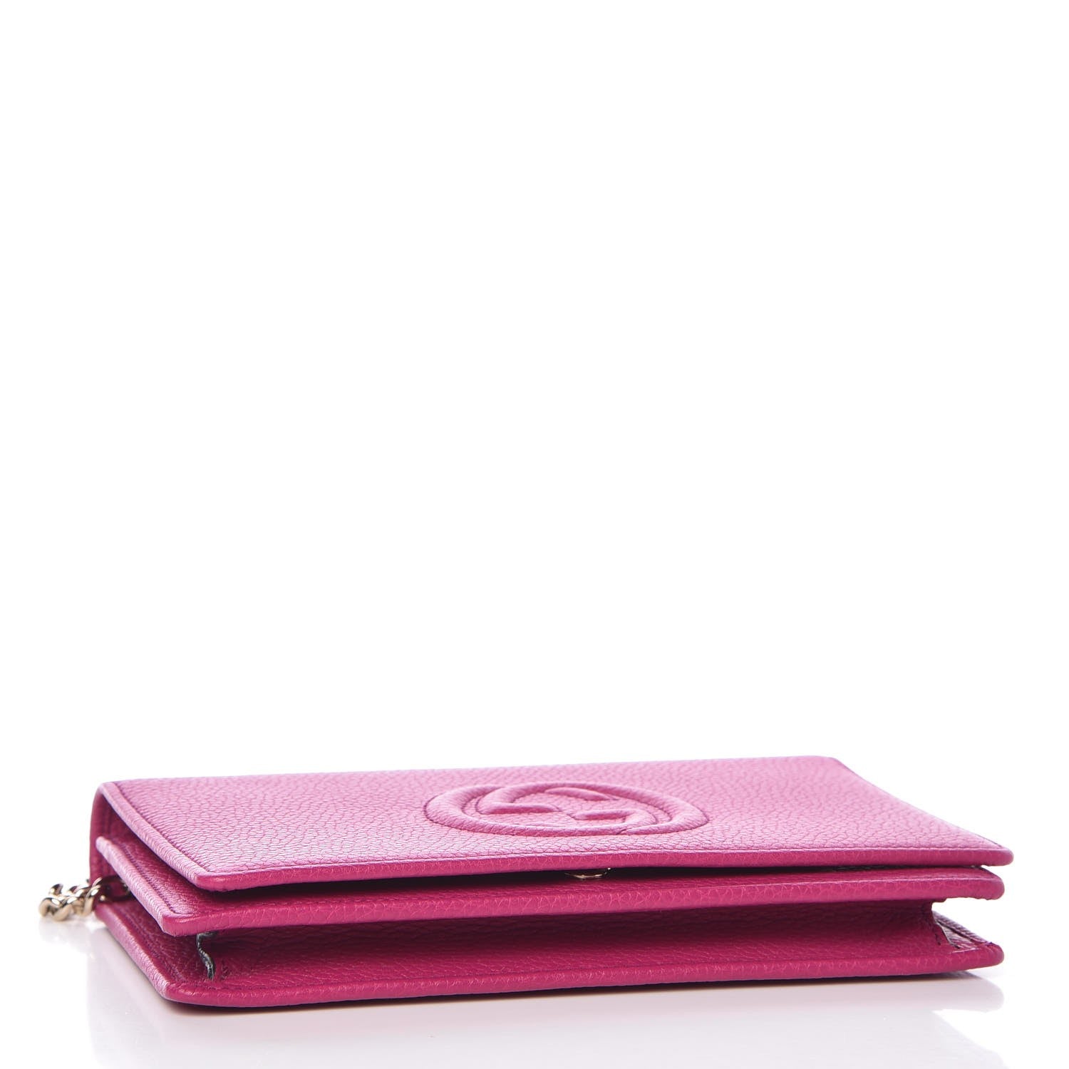 Gucci Pebbled Calfskin Soho Wallet on Chain Bright Bougainvillea 4 of 6
