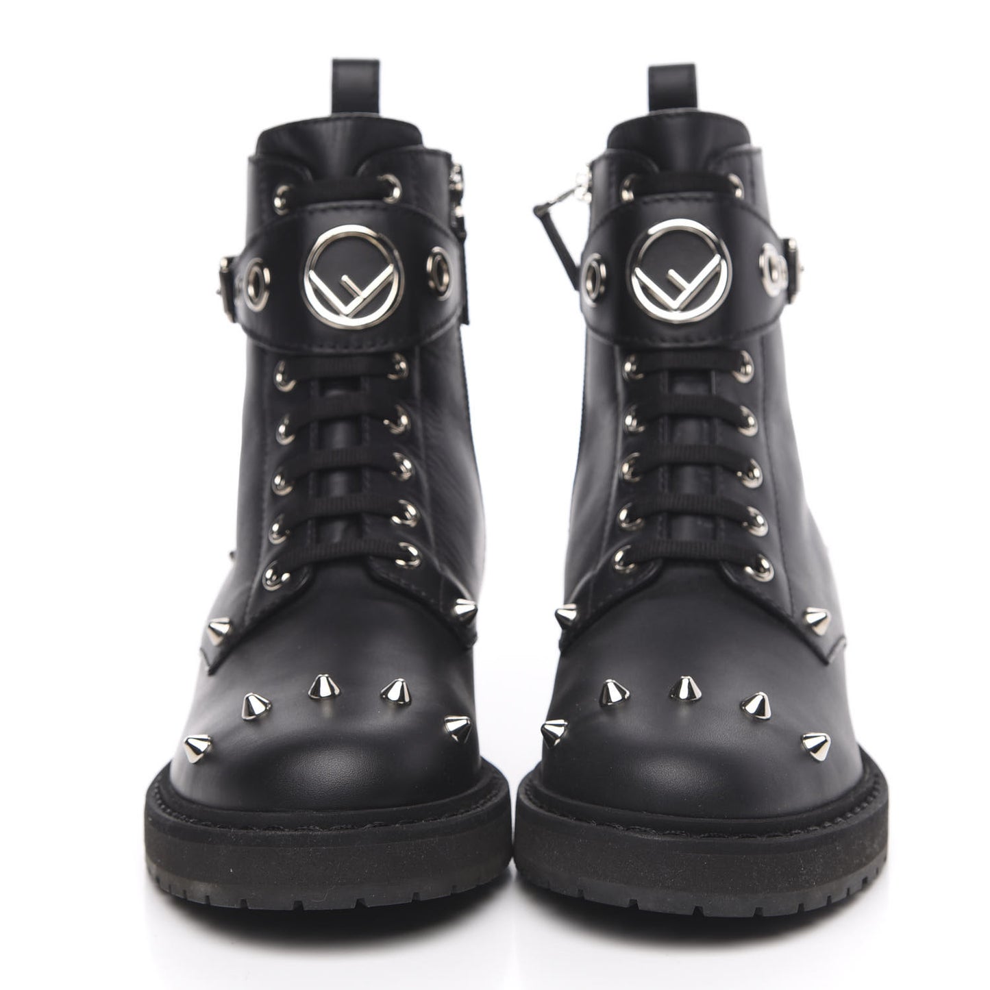 Vitello Studded FF Combat Boots 36 Black