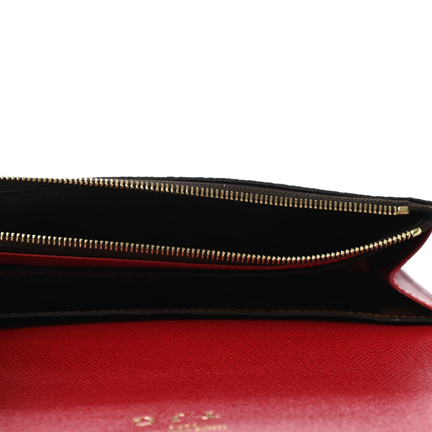 Louis Vuitton Damier Ebene Emilie Wallet Red 5 of 5