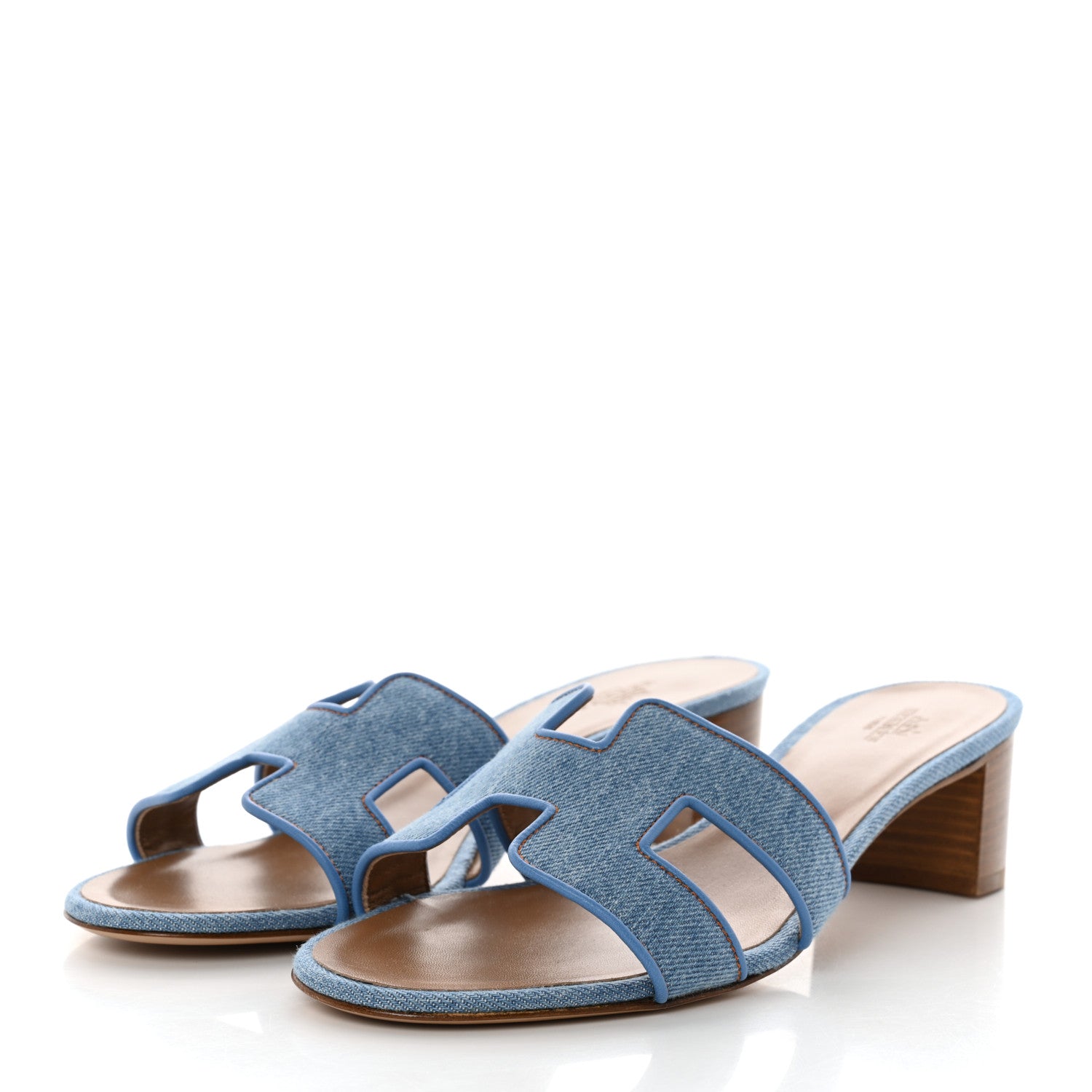 Hermes Denim Oasis Sandals 39.5 Bleu Clair 3 of 8