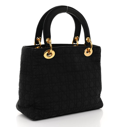 Christian Dior Nylon Cannage Medium Lady Dior Black 3 of 11