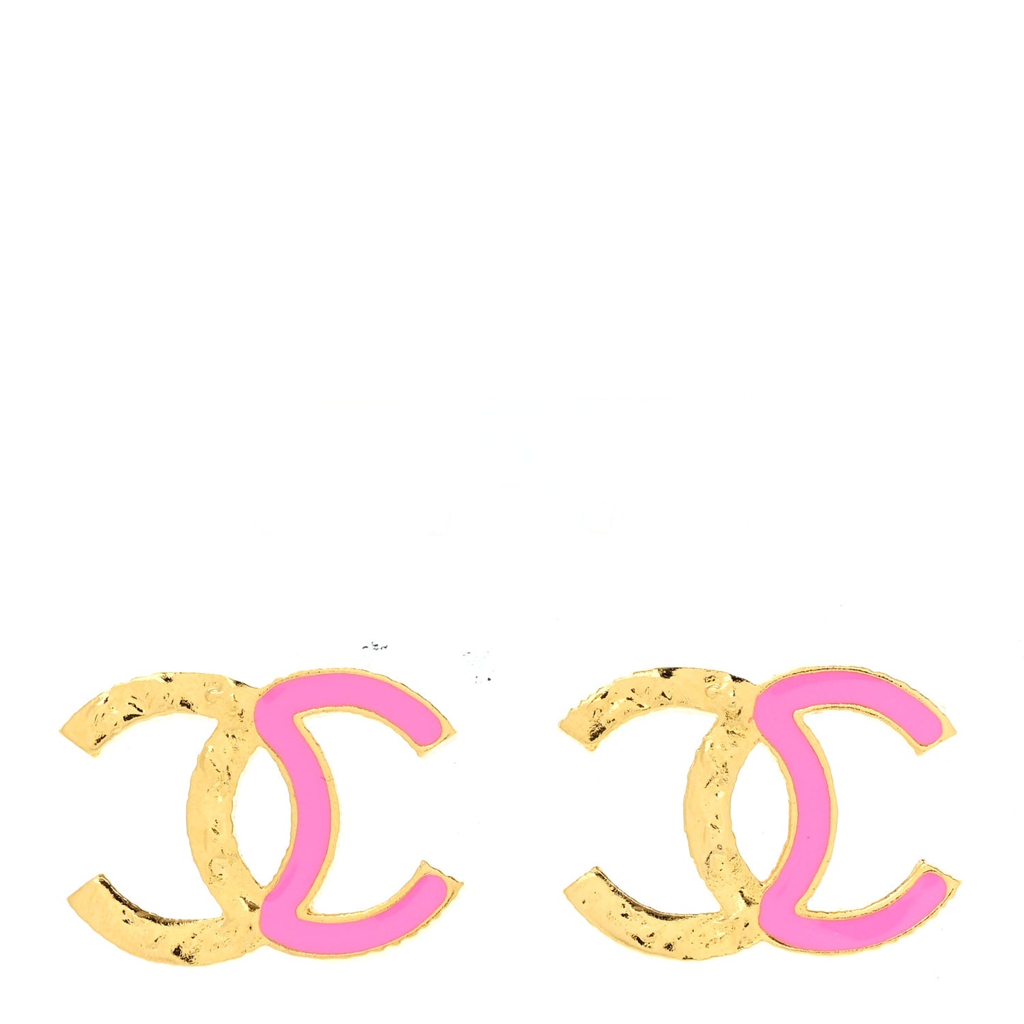 Enamel CC Earrings Pink Gold