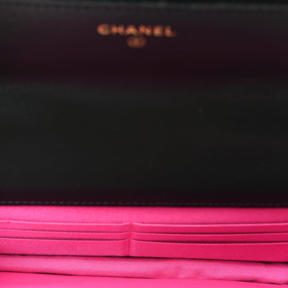 Chanel Fabric Printed Chanel 19 Wallet On Chain WOC Black Multicolor 5 of 12