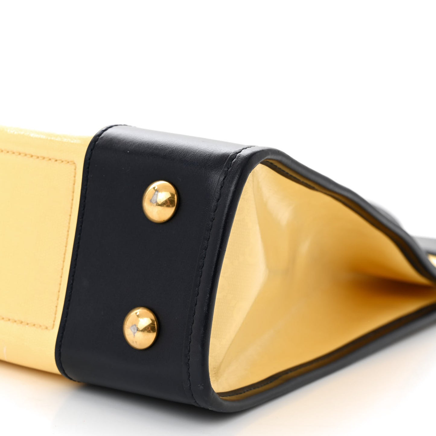 GG Supreme Monogram Textured Calfskin Web Medium Ophidia Slip Handle Tote Yellow