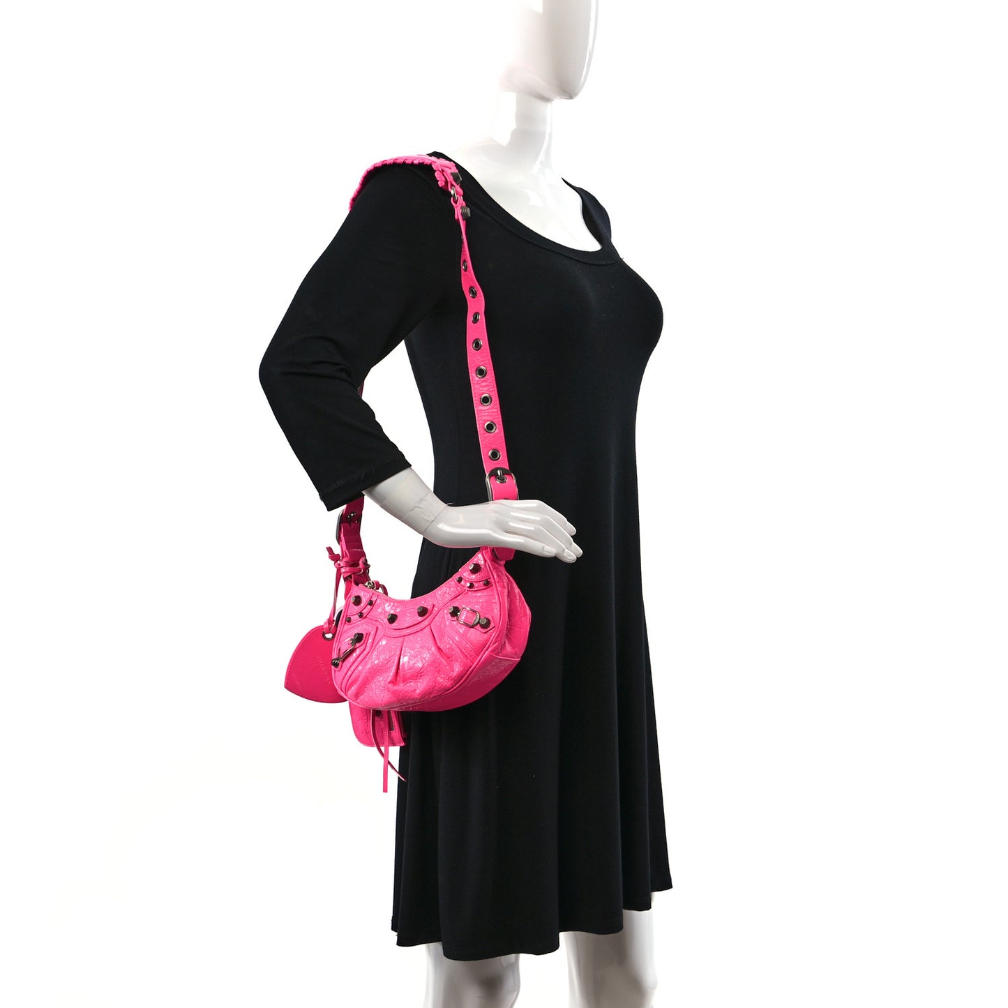 Agneau Arena Le Cagole Shoulder Bag XS Fluo Pink