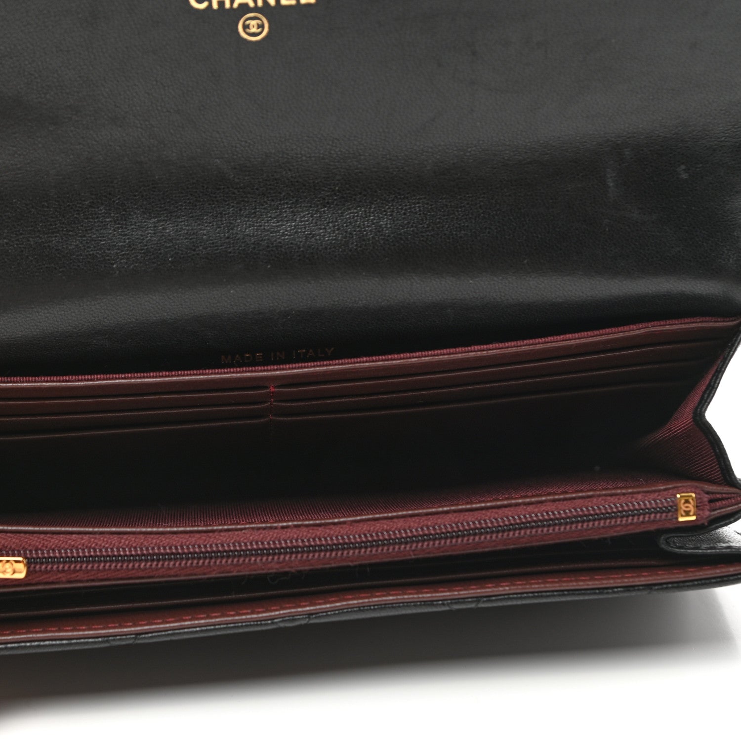 Chanel Lambskin Quilted Large Gusset Flap Wallet Black 5 of 8