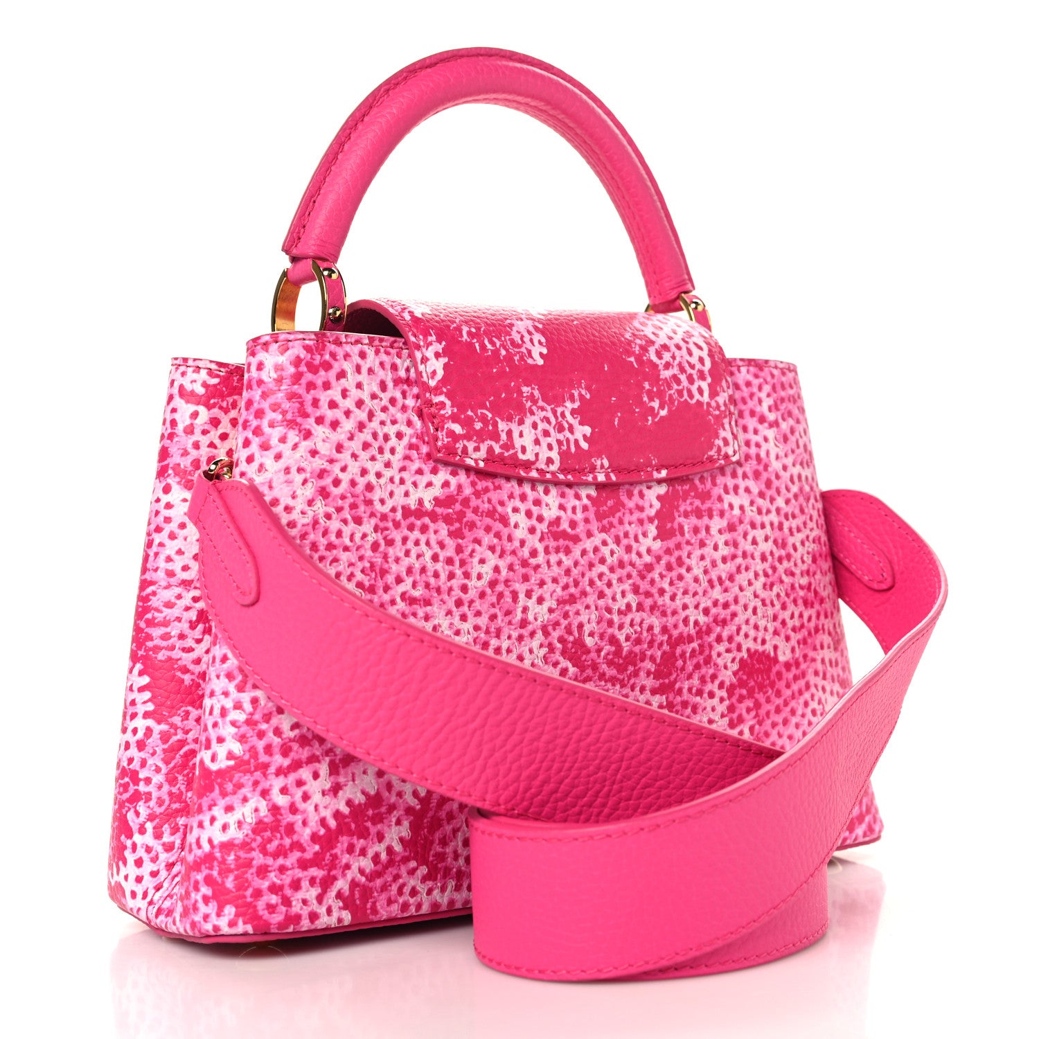 Louis Vuitton LV X YK Taurillon Infinity Net Capucines BB Fuchsia 2 of 8
