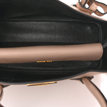 Prada Saffiano Cuir Small Double Bag Cammeo Black 5 of 11