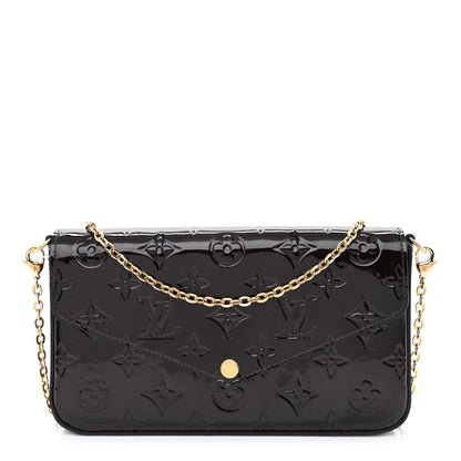 Louis Vuitton Vernis Pochette Felicie Chain Wallet Amarante 3 of 14