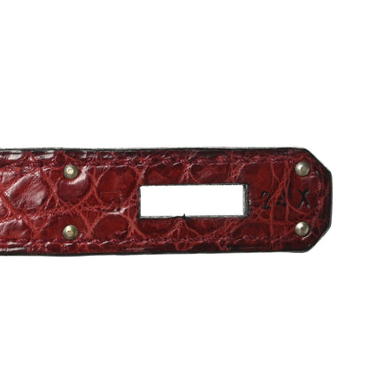 Hermes Matte Porosus Crocodile Birkin 35 Rouge H 7 of 10